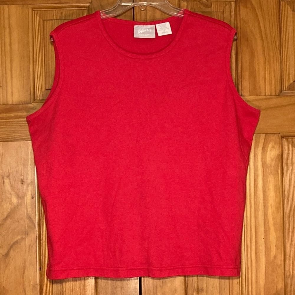 EUC Blair Vintage 90s Top Sleeveless Blouse Red Size L Large